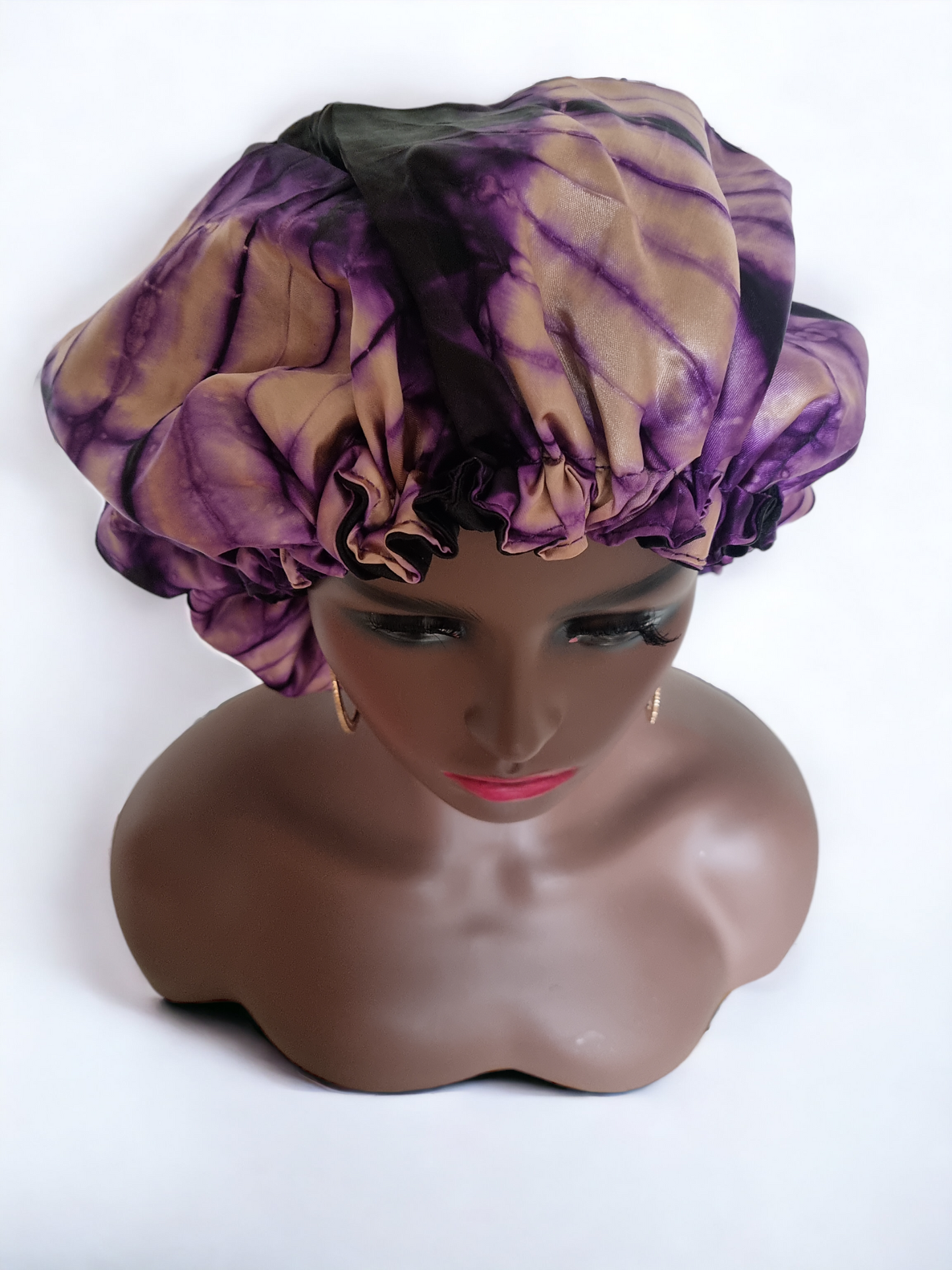 ADESOLA Handmade Girls Adult Bonnet, Silk Adire Reversible Adjustable  Bonnet