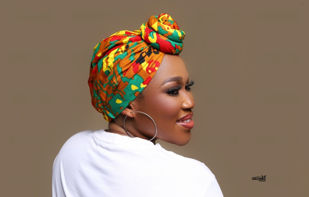 AYINKE Handmade Ankara Pre-Tied Headwrap -African Print Fashion Accessory