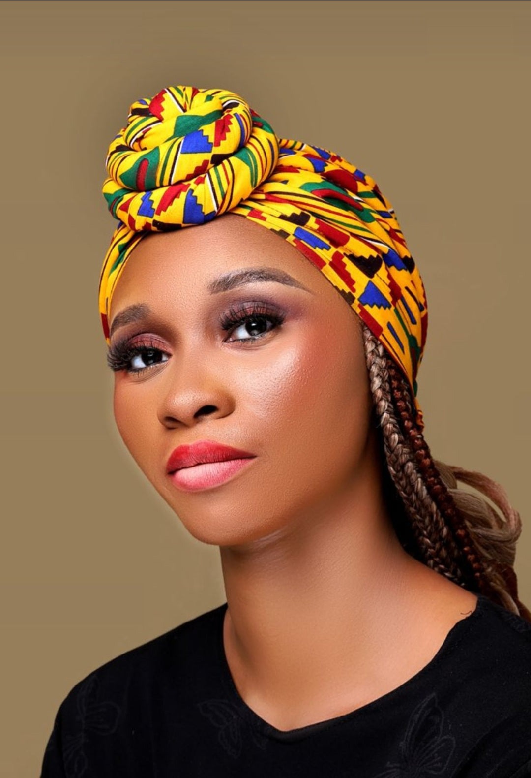 AYINKE Handmade Ankara Pre-Tied Headwrap -African Print Fashion Accessory