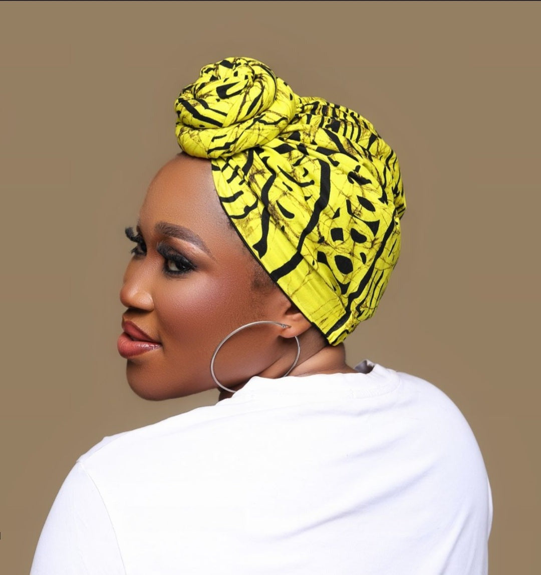 AYINKE Handmade Ankara Pre-Tied Headwrap -African Print Fashion Accessory