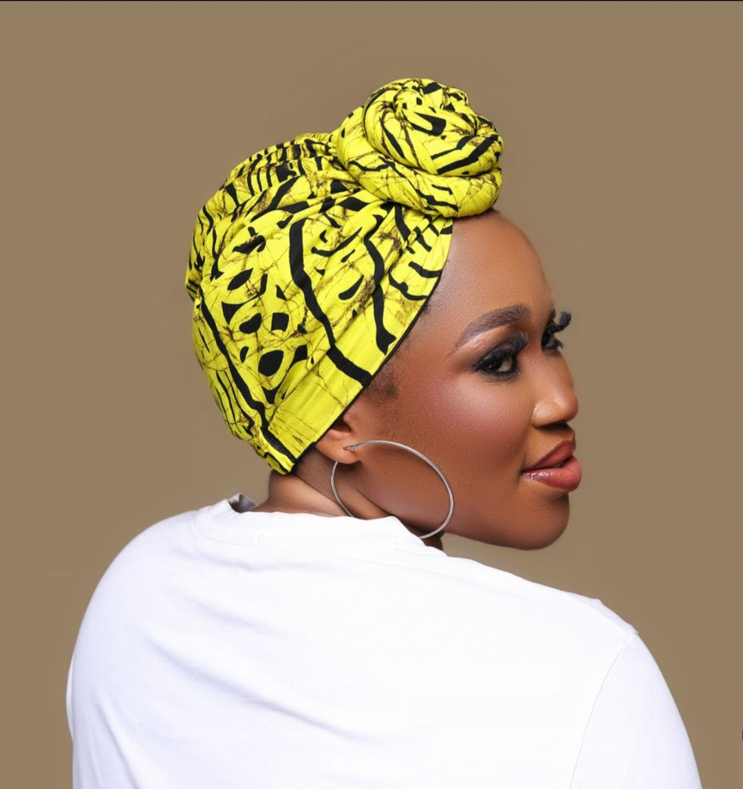 AYINKE Handmade Ankara Pre-Tied Headwrap -African Print Fashion Accessory