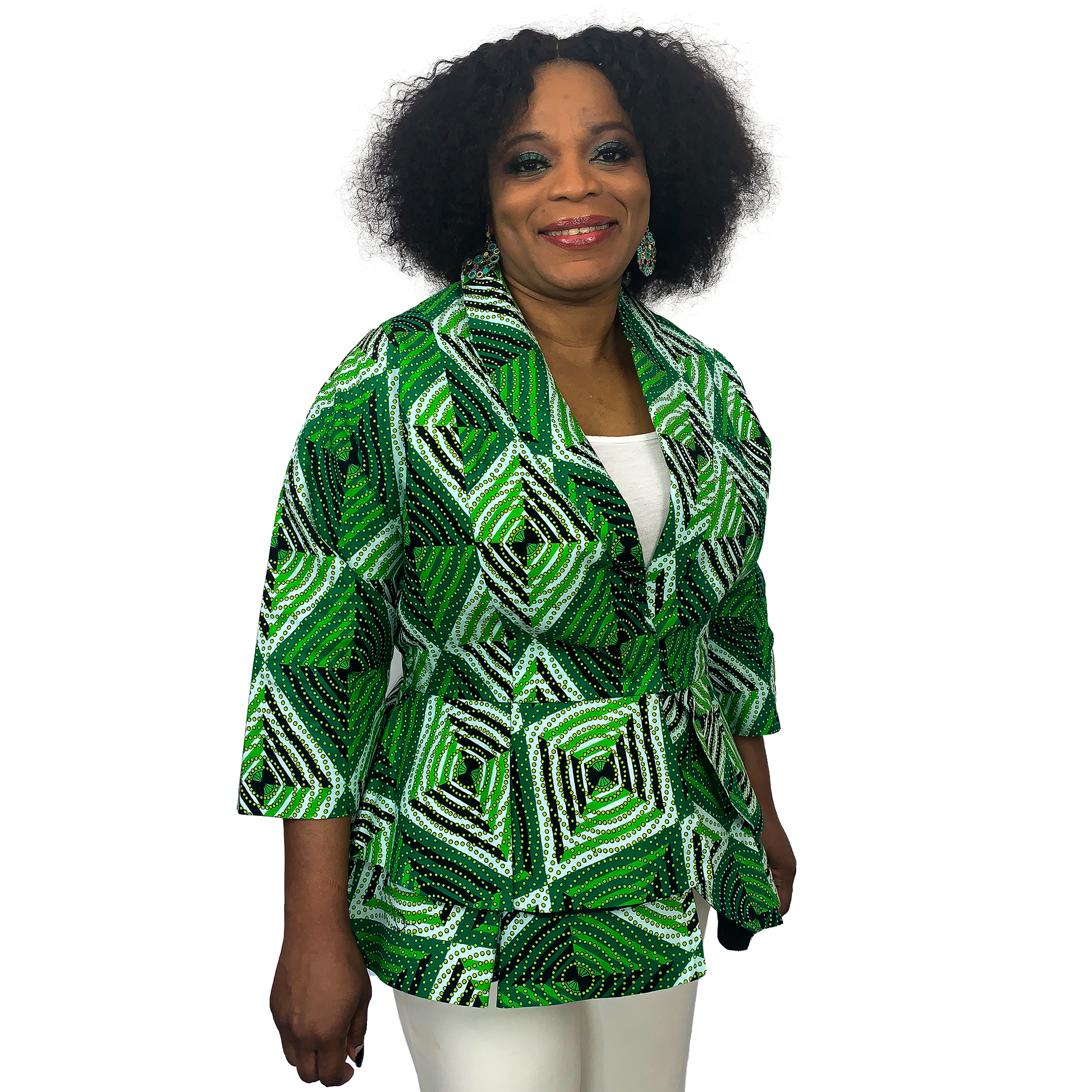 EBUN AFRICAN PRINTS PEPLUM BLOUSE - House of Jahzara