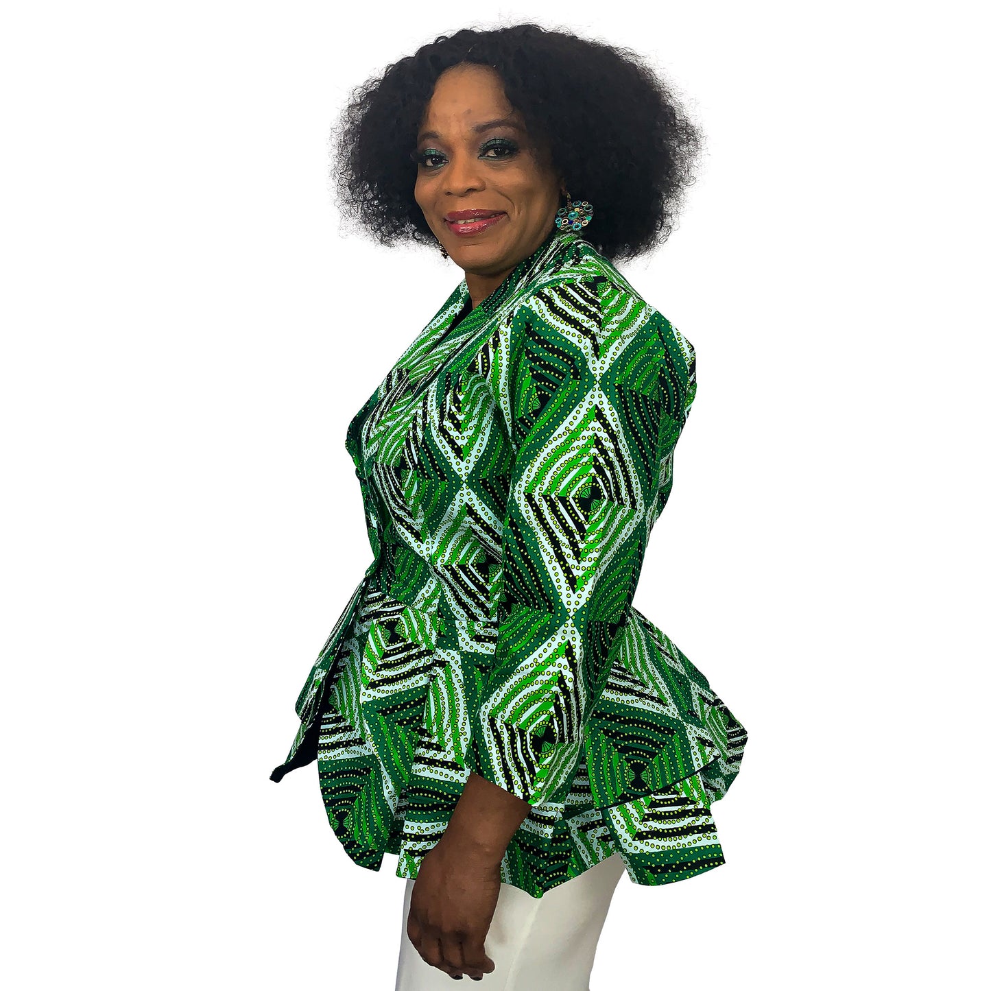 EBUN AFRICAN PRINTS PEPLUM BLOUSE - House of Jahzara