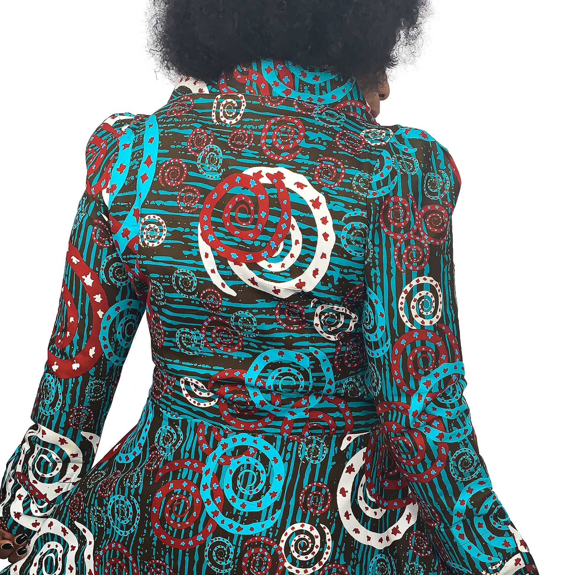 AKILAH AFRICAN PRINT JACKET DRESS - House of Jahzara