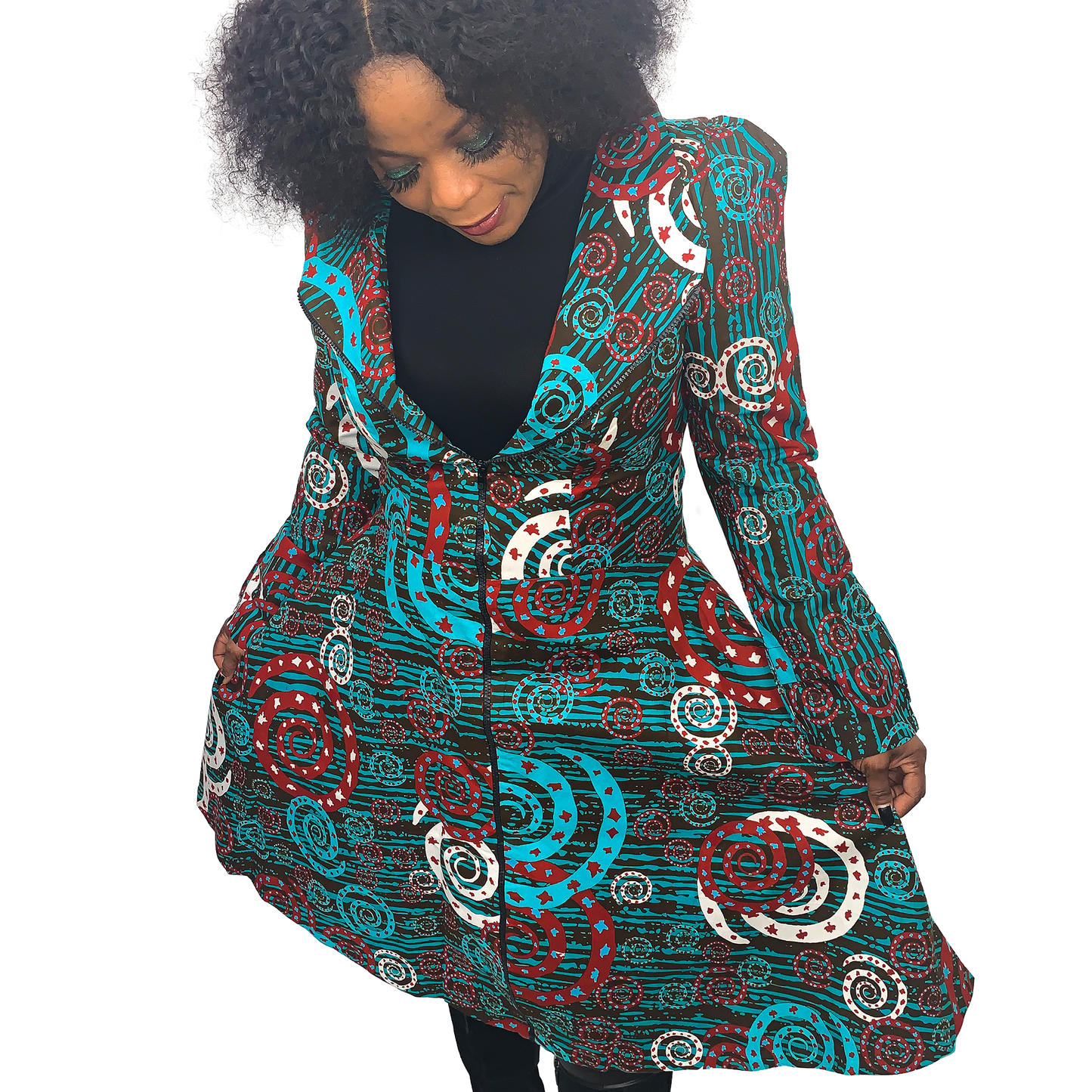 AKILAH AFRICAN PRINT JACKET DRESS - House of Jahzara