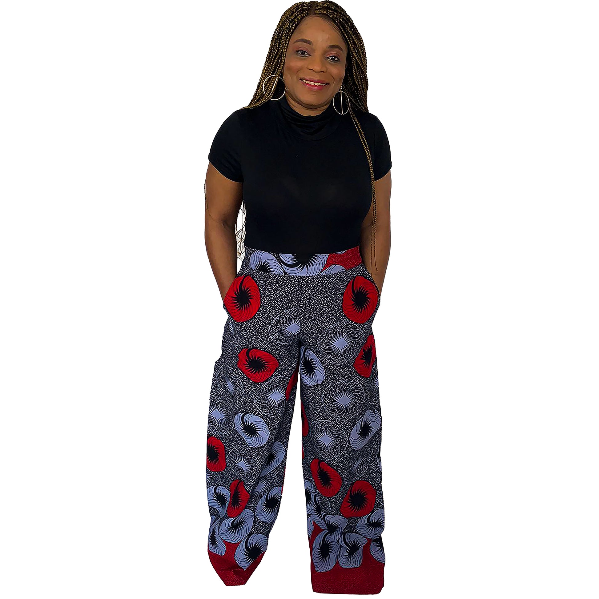 AMEENAH AFRICAN PRINT WIDE LEG PANT - House of Jahzara