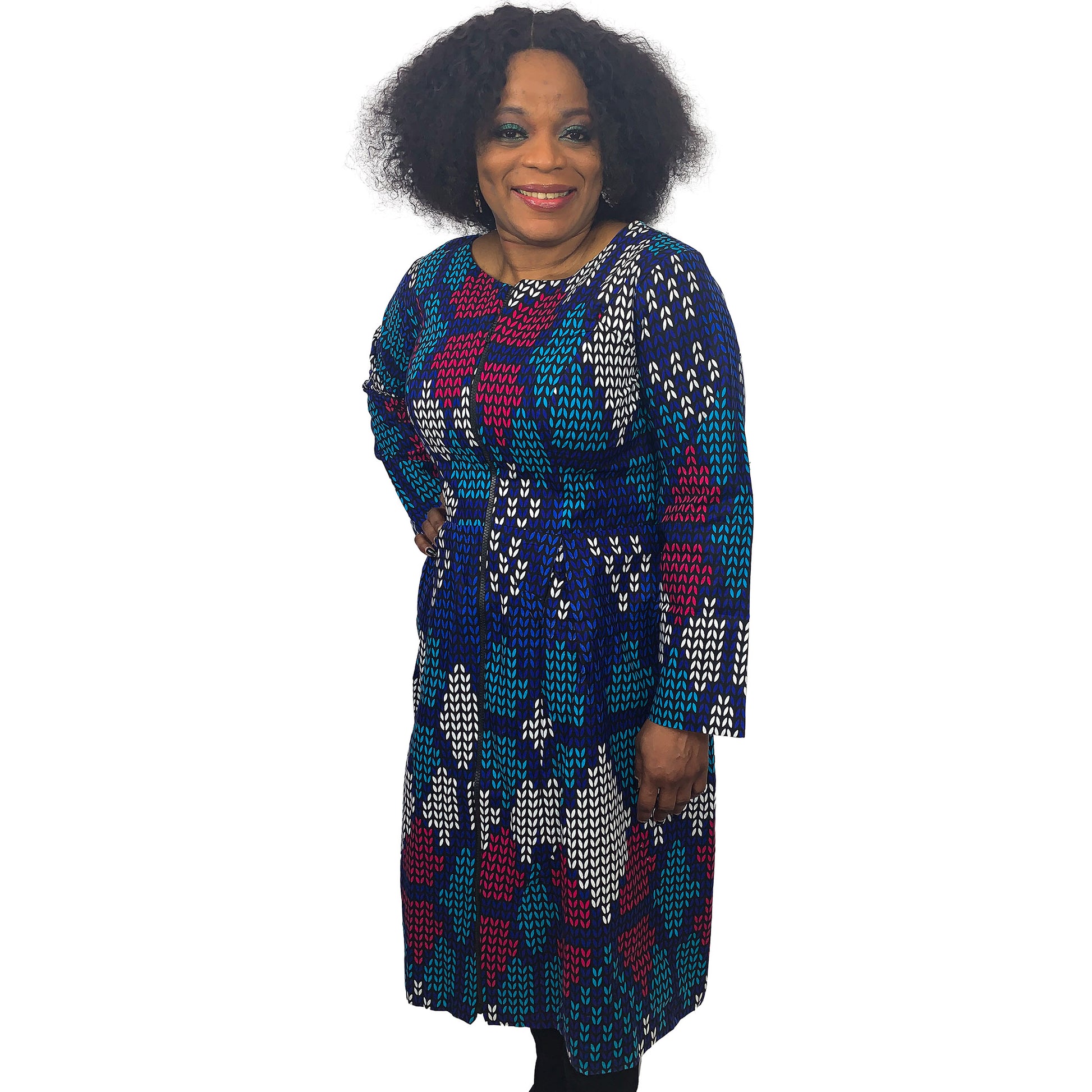 ADAMMA ZIP DOWN ANKARA DRESS JACKET - House of Jahzara