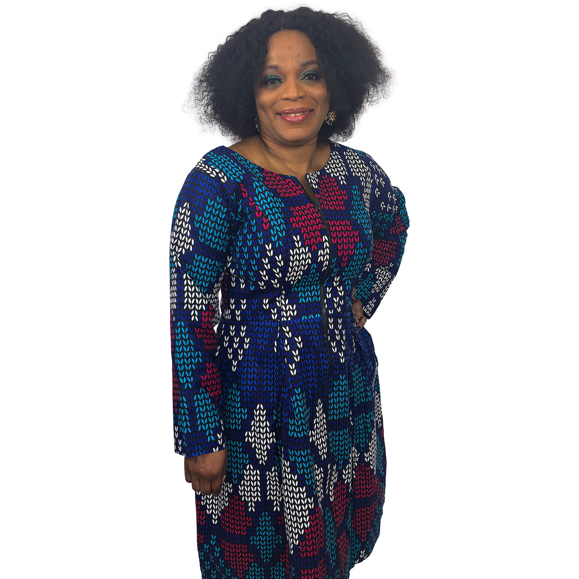 ADAMMA ZIP DOWN ANKARA DRESS JACKET - House of Jahzara