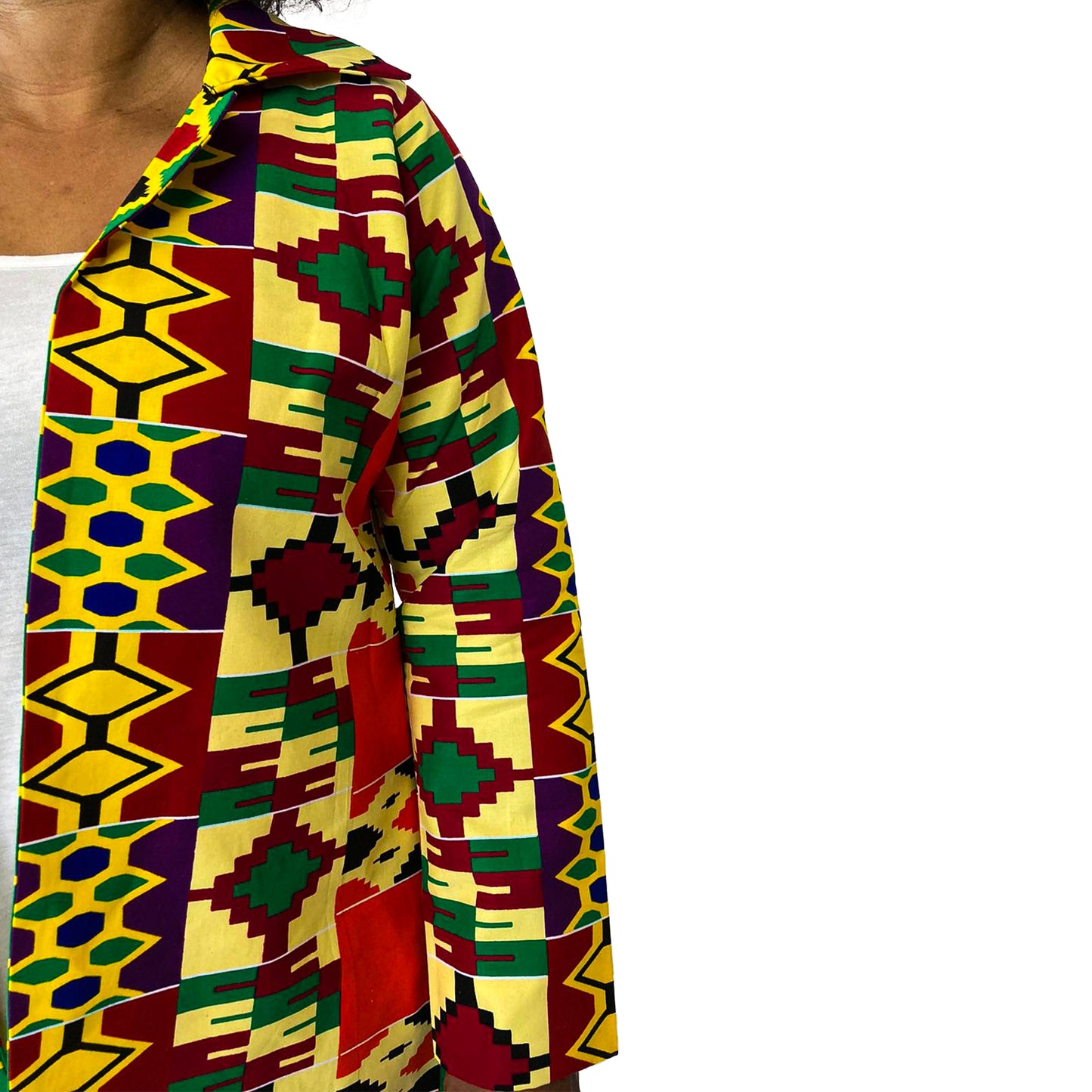 AFUA ANKARA PRINT LONGLINE JACKET - House of Jahzara