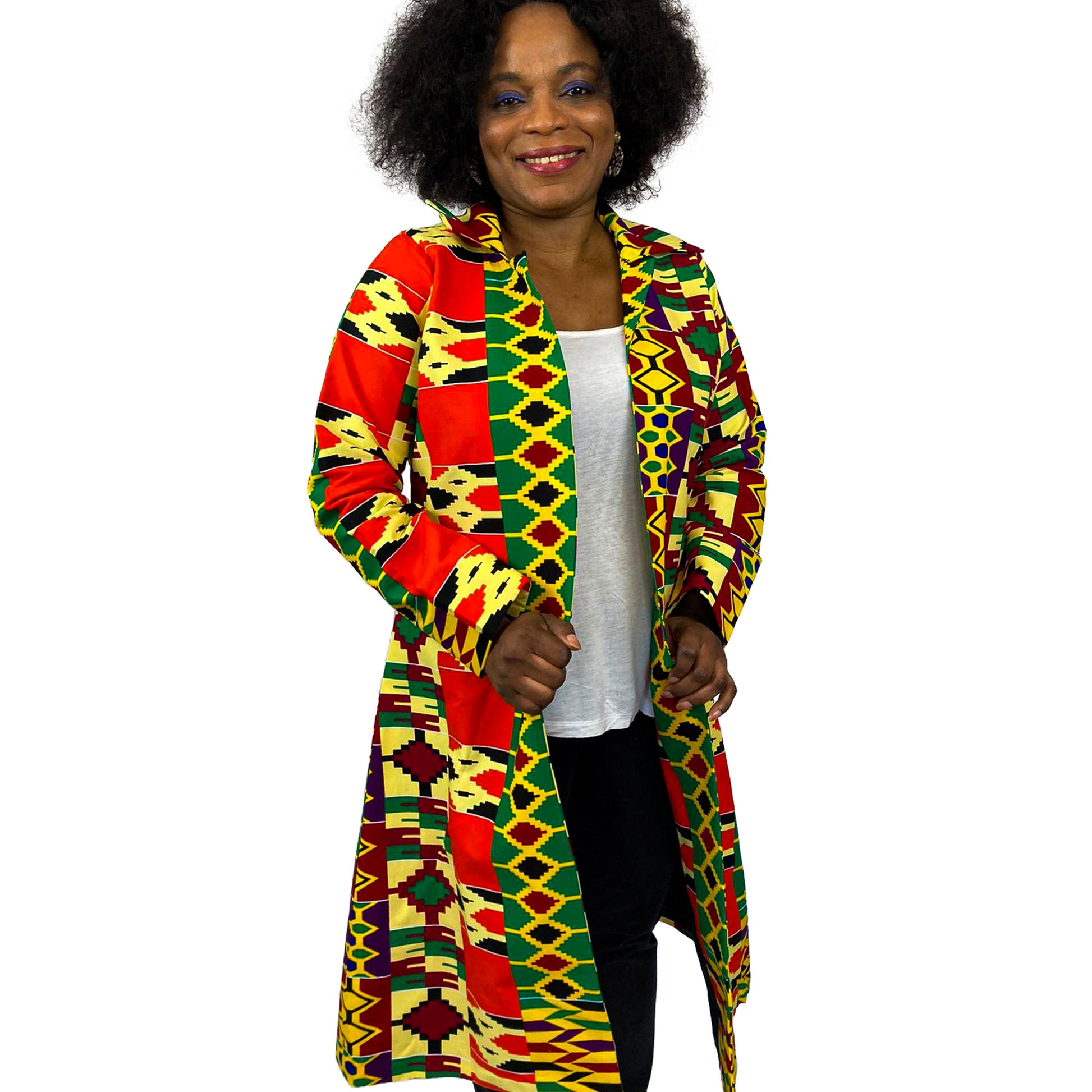 AFUA ANKARA PRINT LONGLINE JACKET - House of Jahzara