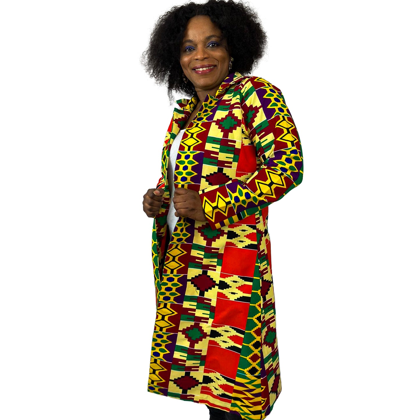 AFUA ANKARA PRINT LONGLINE JACKET - House of Jahzara