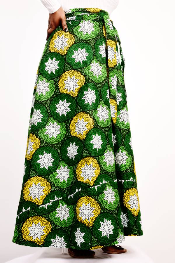 AYABA EMBELLISHED AFRICAN PRINT WRAP SKIRT - House of Jahzara