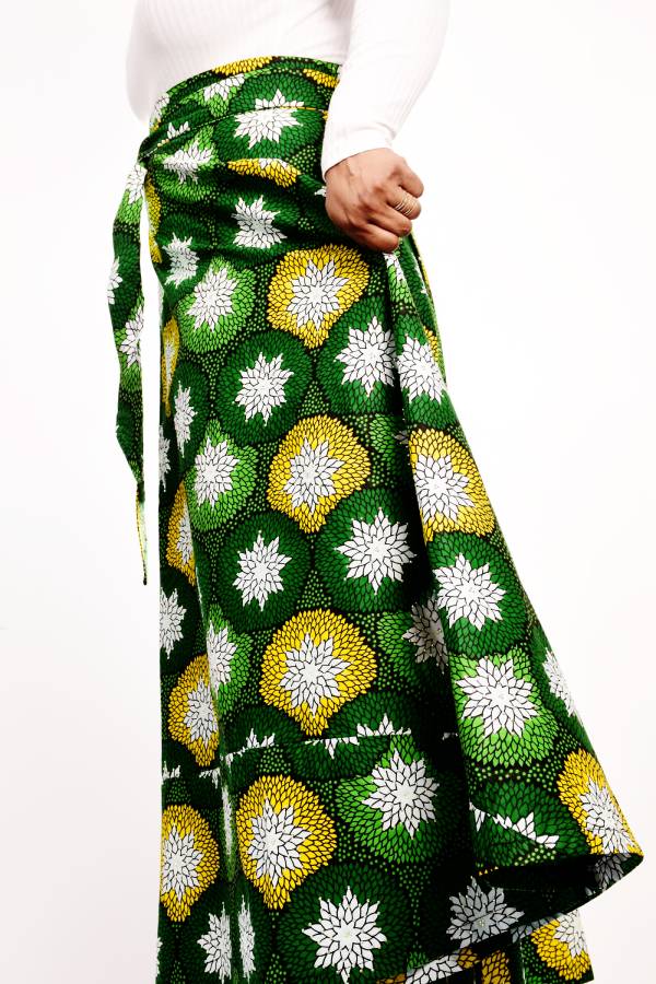 AYABA EMBELLISHED AFRICAN PRINT WRAP SKIRT - House of Jahzara