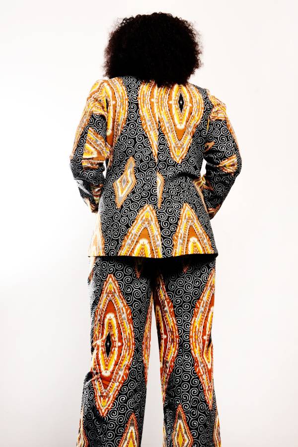 SAFIYA ANKARA PRINT BLAZER WITH WIDE LEG PANT - House of Jahzara