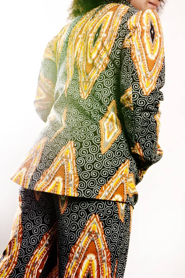 SAFIYA ANKARA PRINT BLAZER WITH WIDE LEG PANT - House of Jahzara