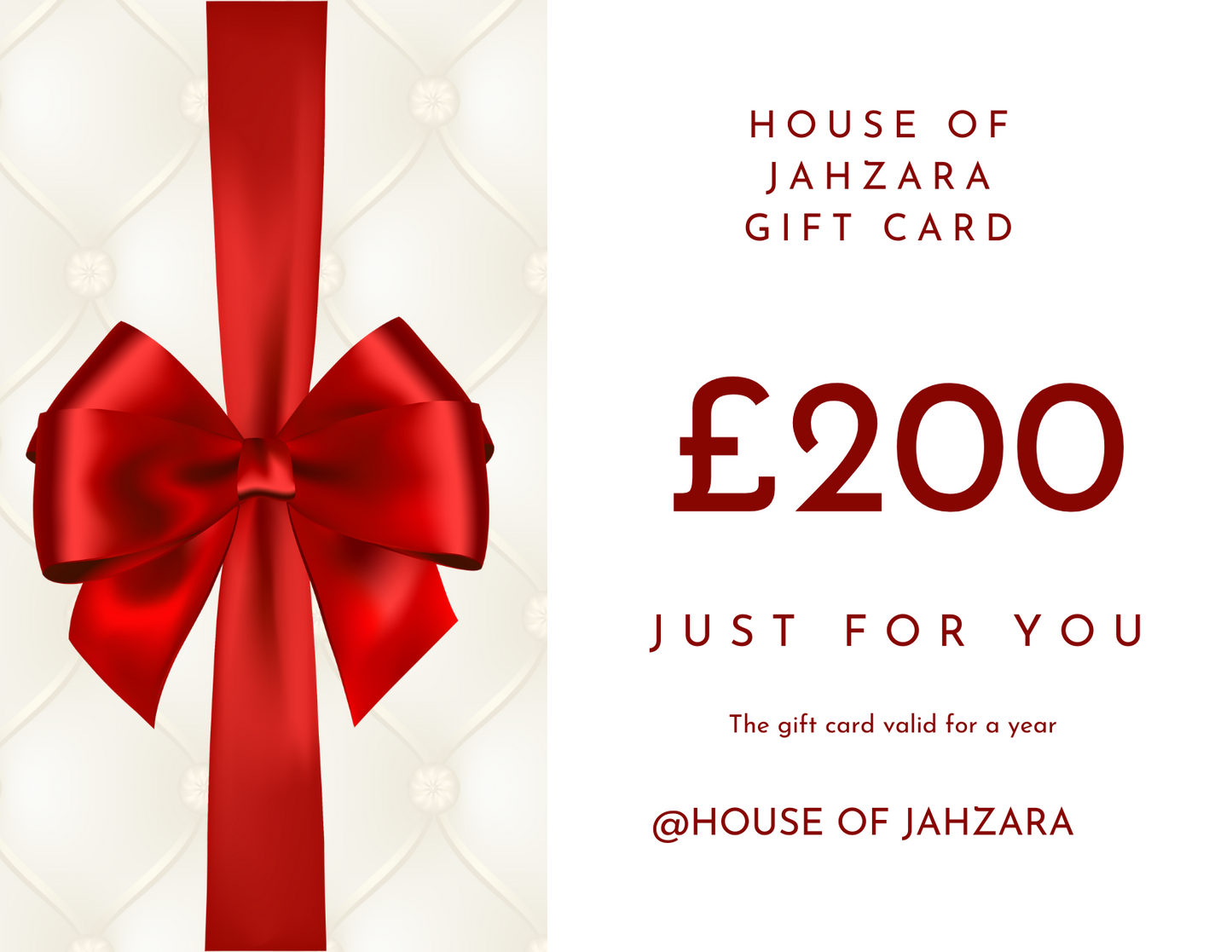 HOUSE OF JAHZARA GIFT CARD - House of Jahzara