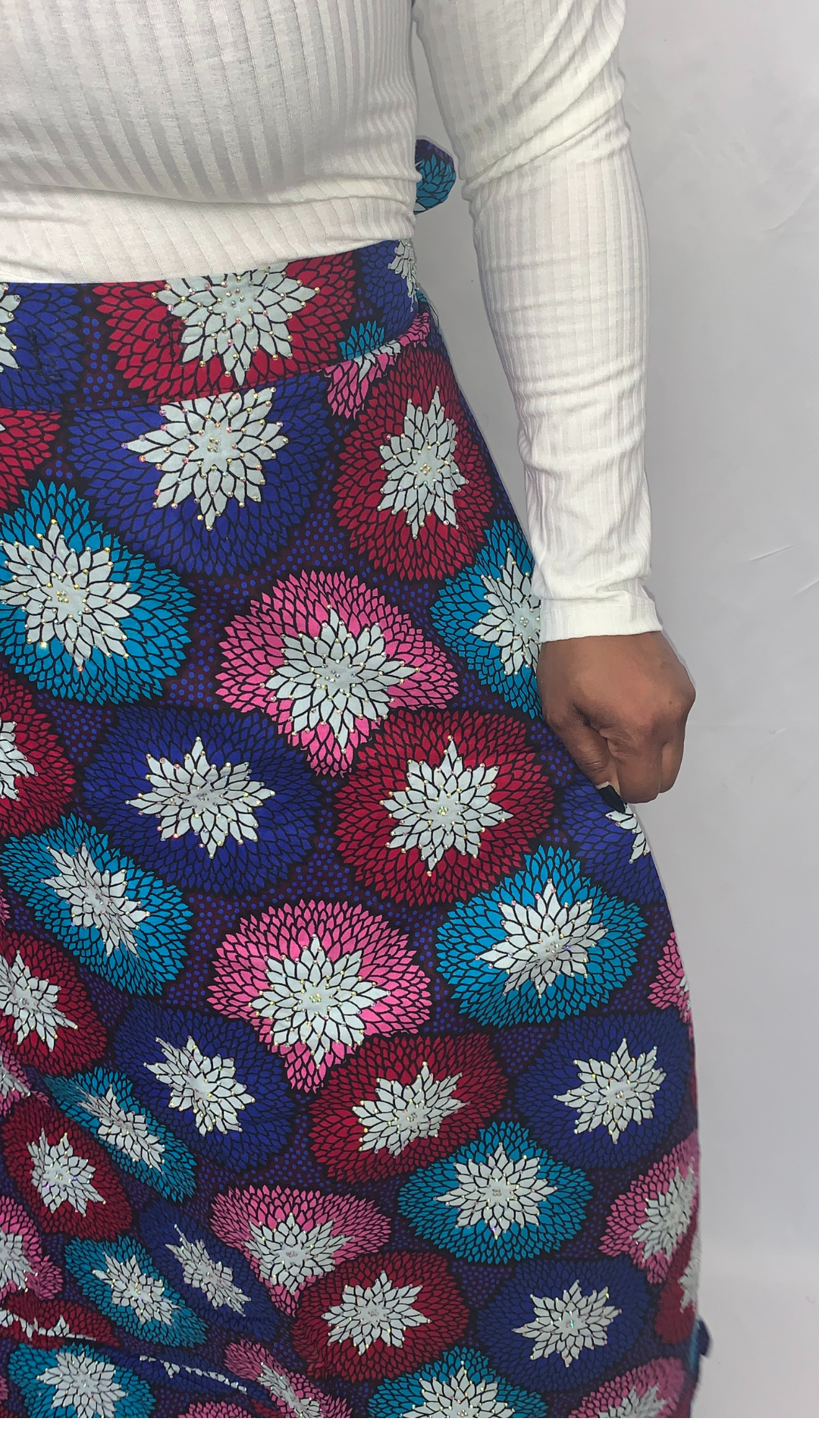 AYABA EMBELLISHED AFRICAN PRINT WRAP SKIRT - House of Jahzara